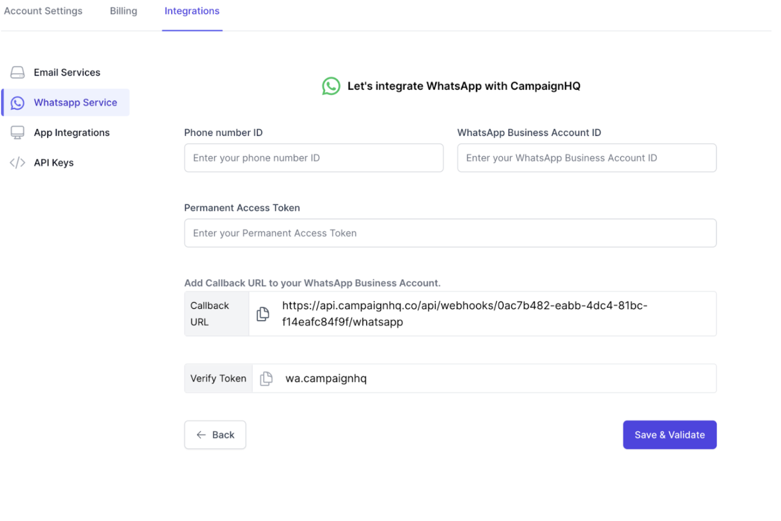 Create an app on the Meta portal.