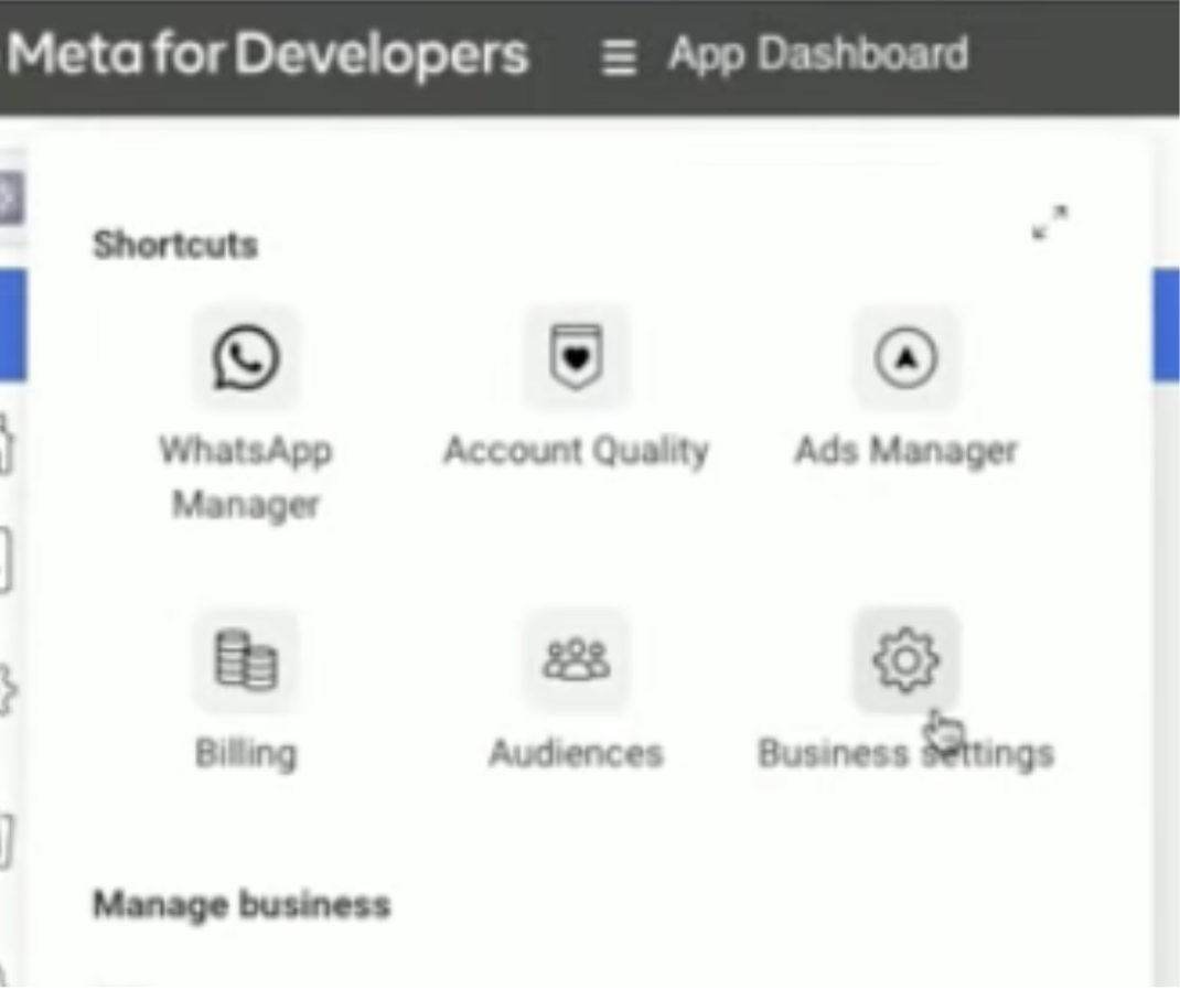 Create an app on the Meta portal.