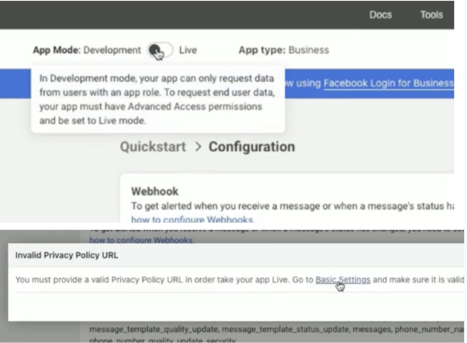 Create an app on the Meta portal.