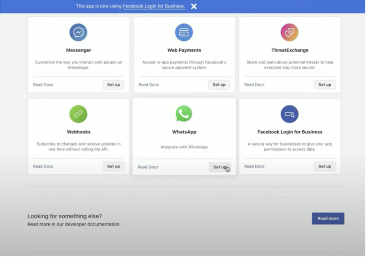 Create an app on the Meta portal.